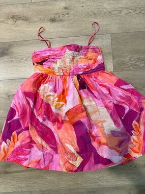 H&M Pink, Orange & Purple Floral Tie-Strap Sundress
